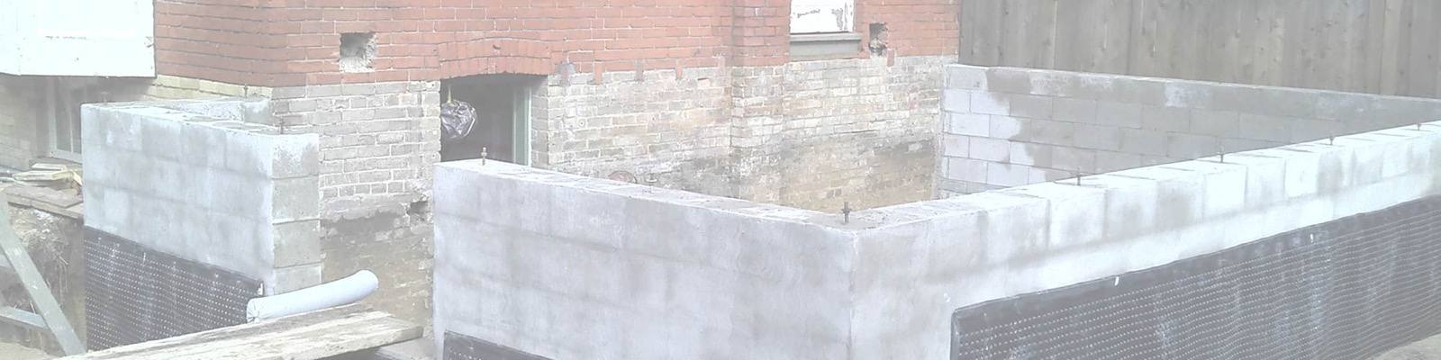 Foundation block work in progress