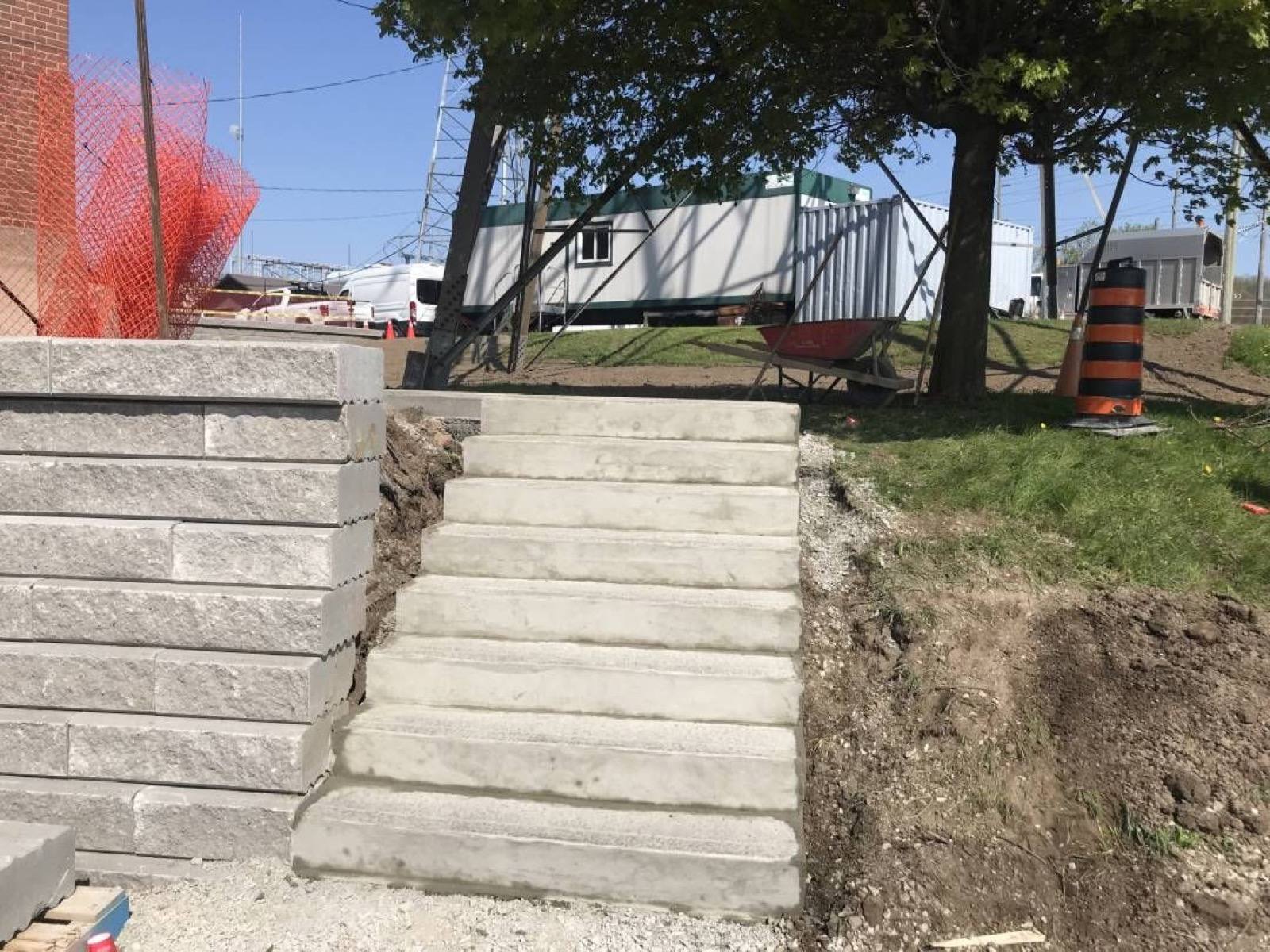 constructed concrete steps 