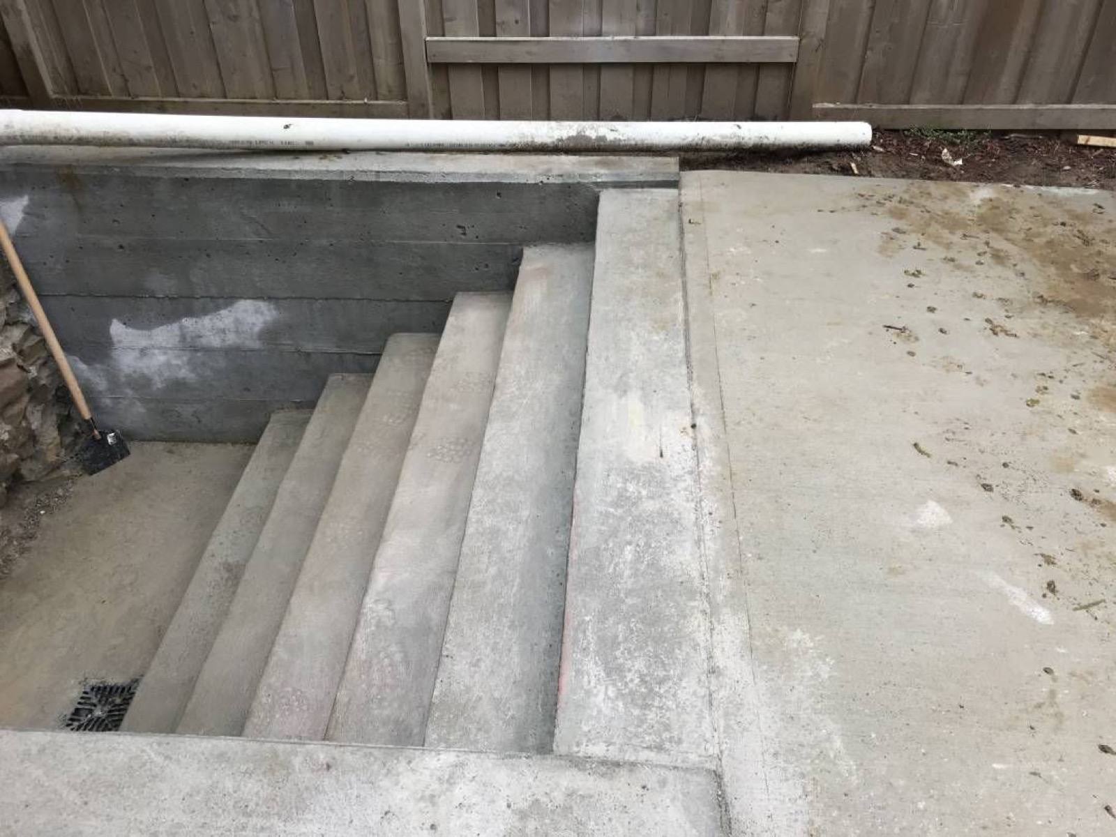 top view of concrete steps 
