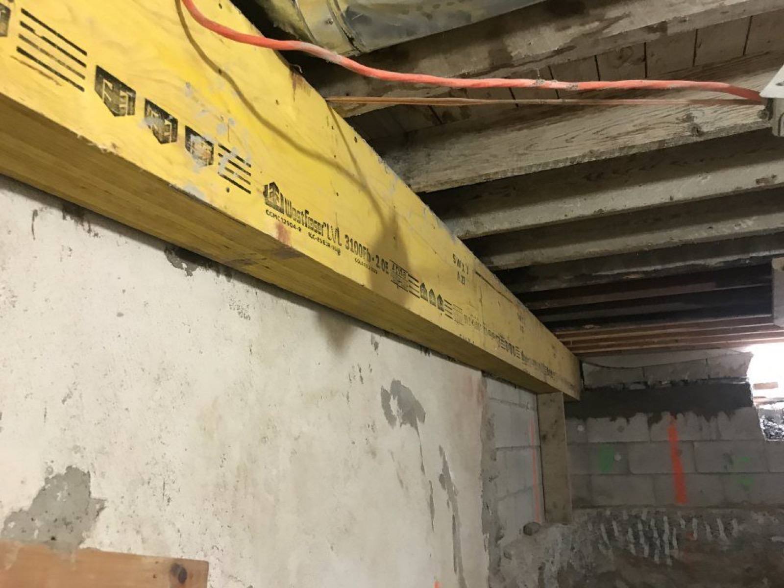 View of support structure beam