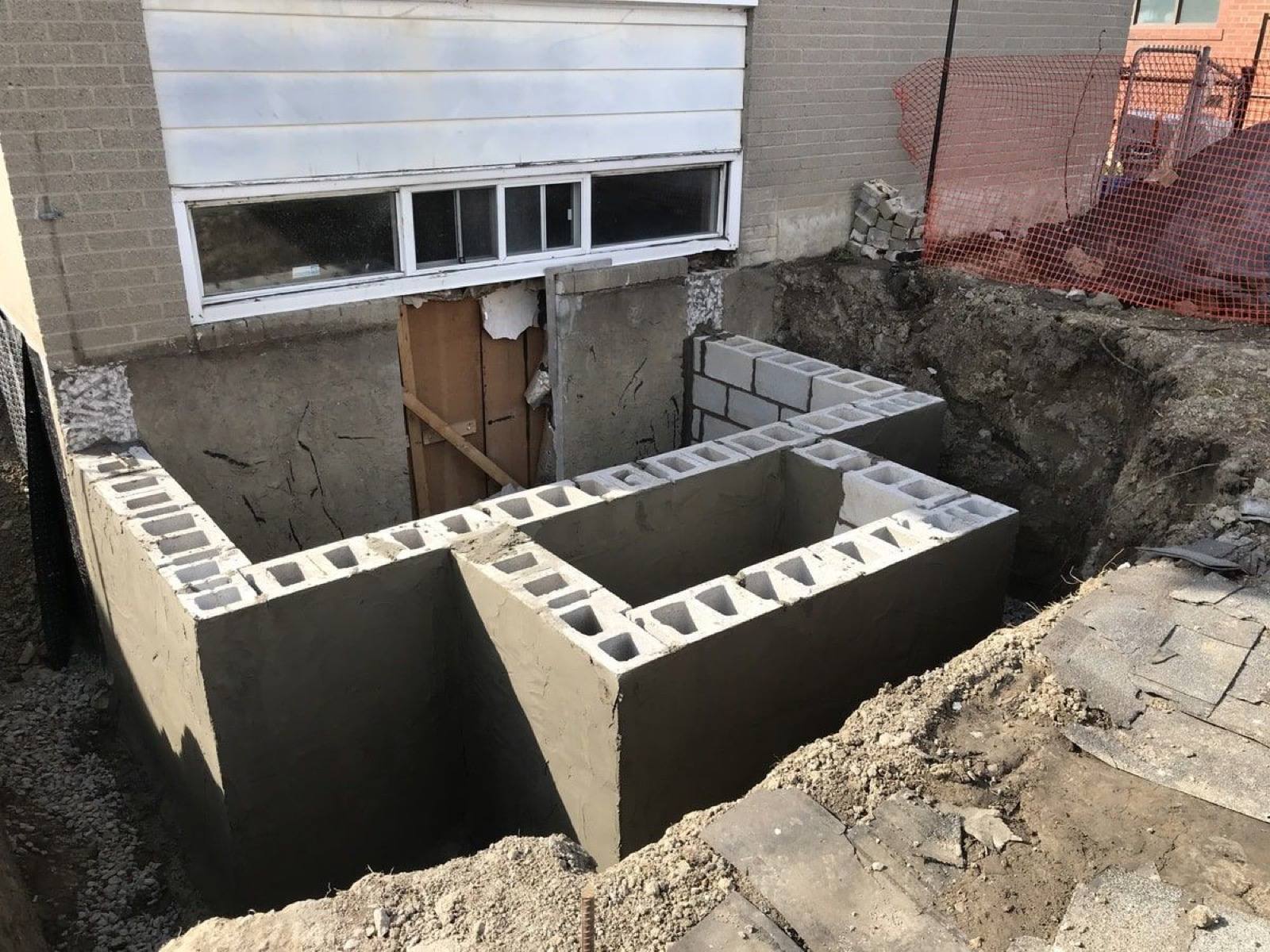 Cement block work