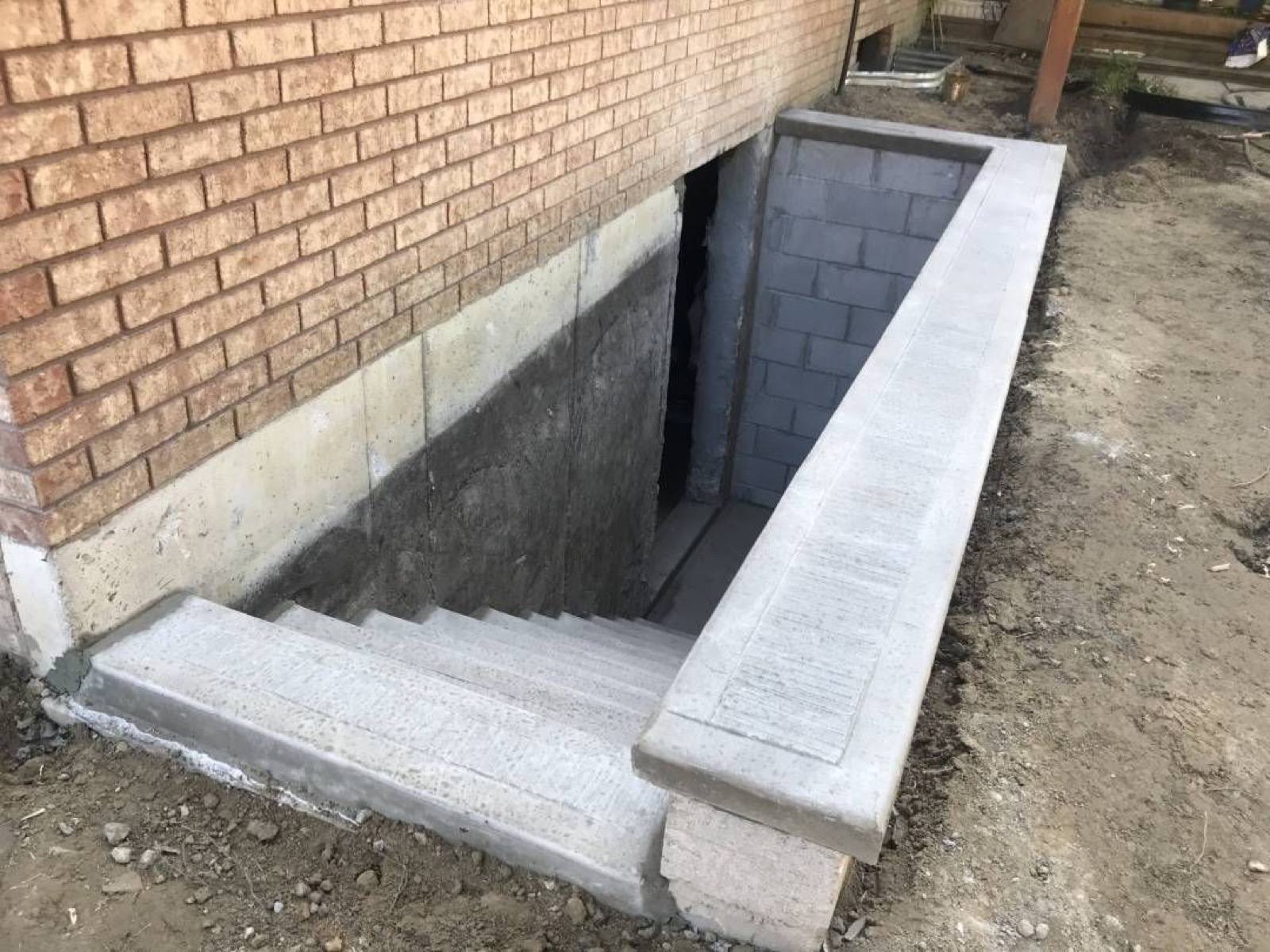 top view of concrete steps 
