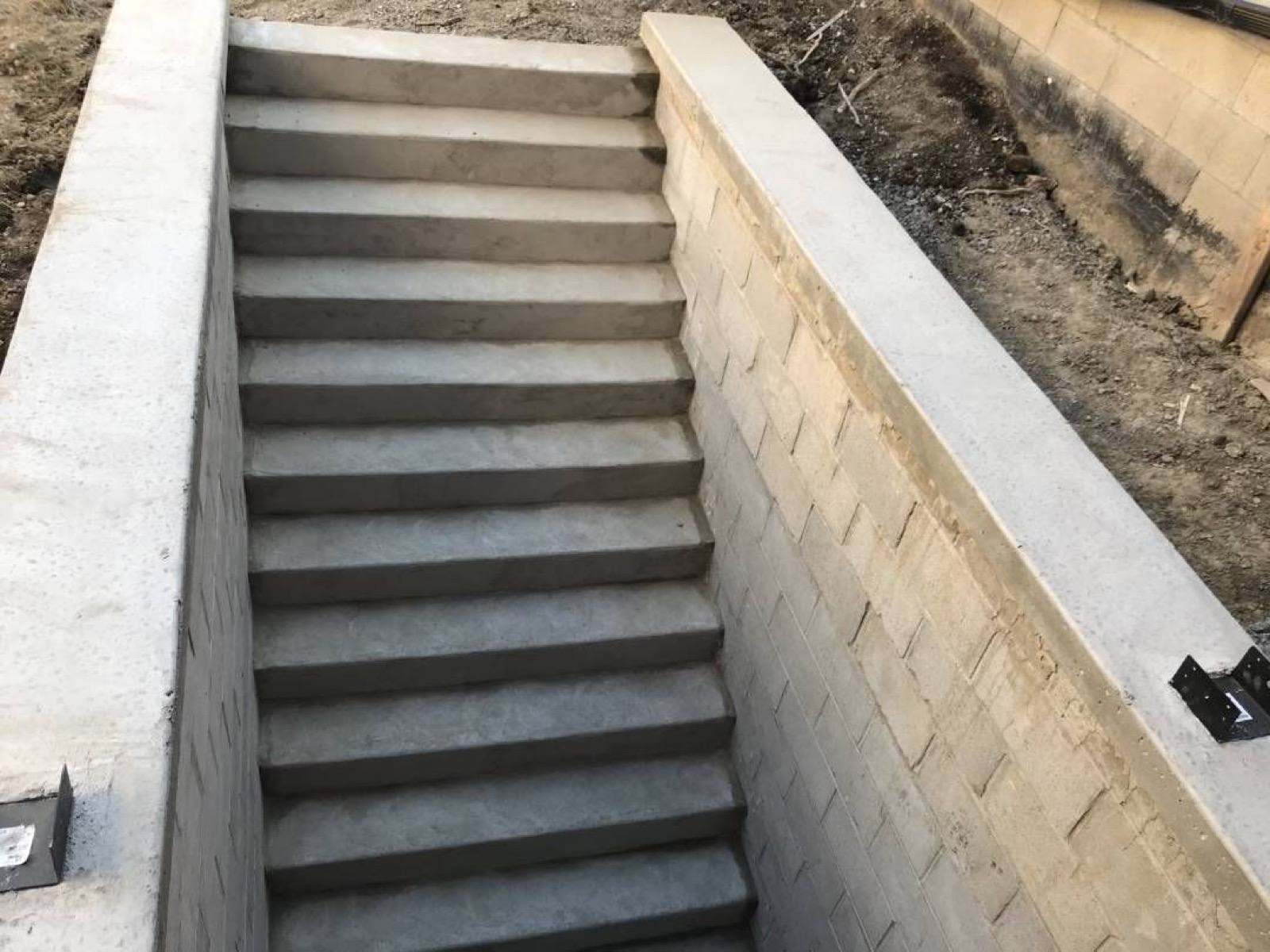 View of concrete steps 
