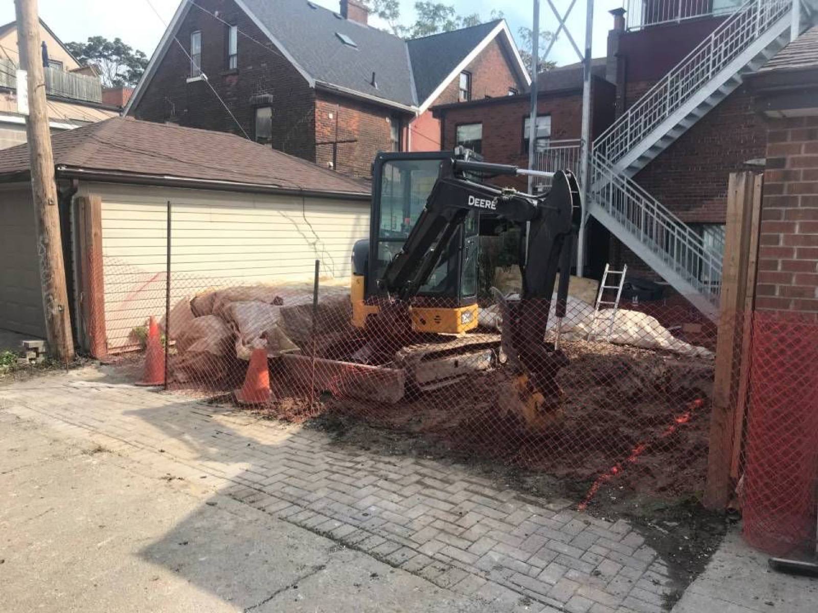 excavation work on the site