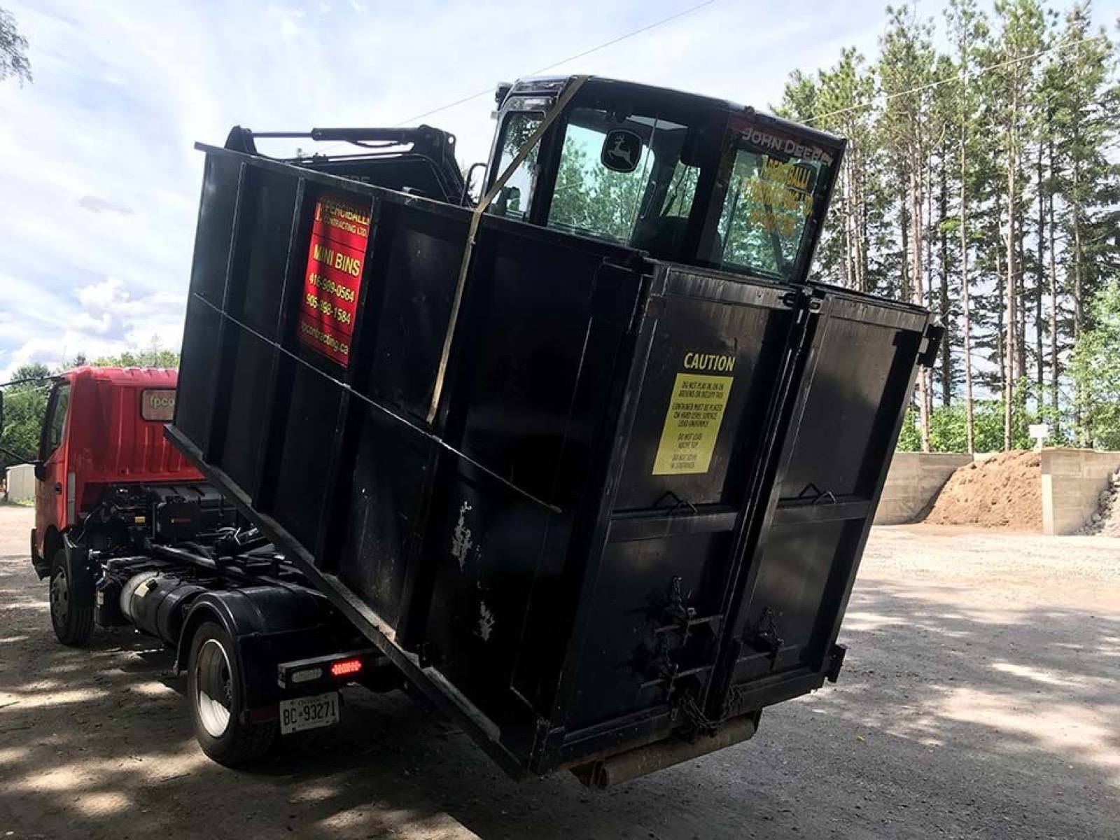 Dust bin being placed on the ground 