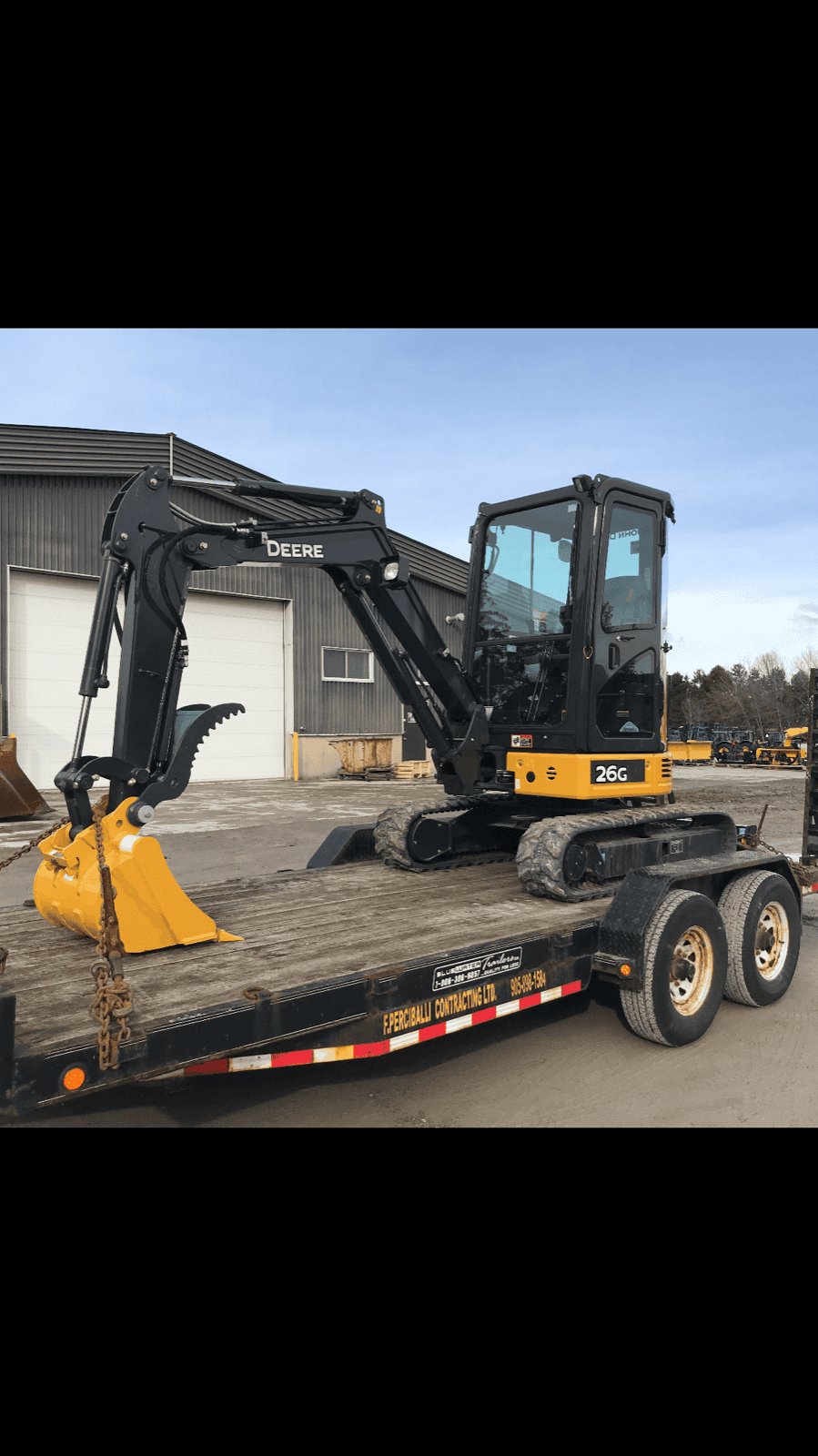 Side view of an excavator 