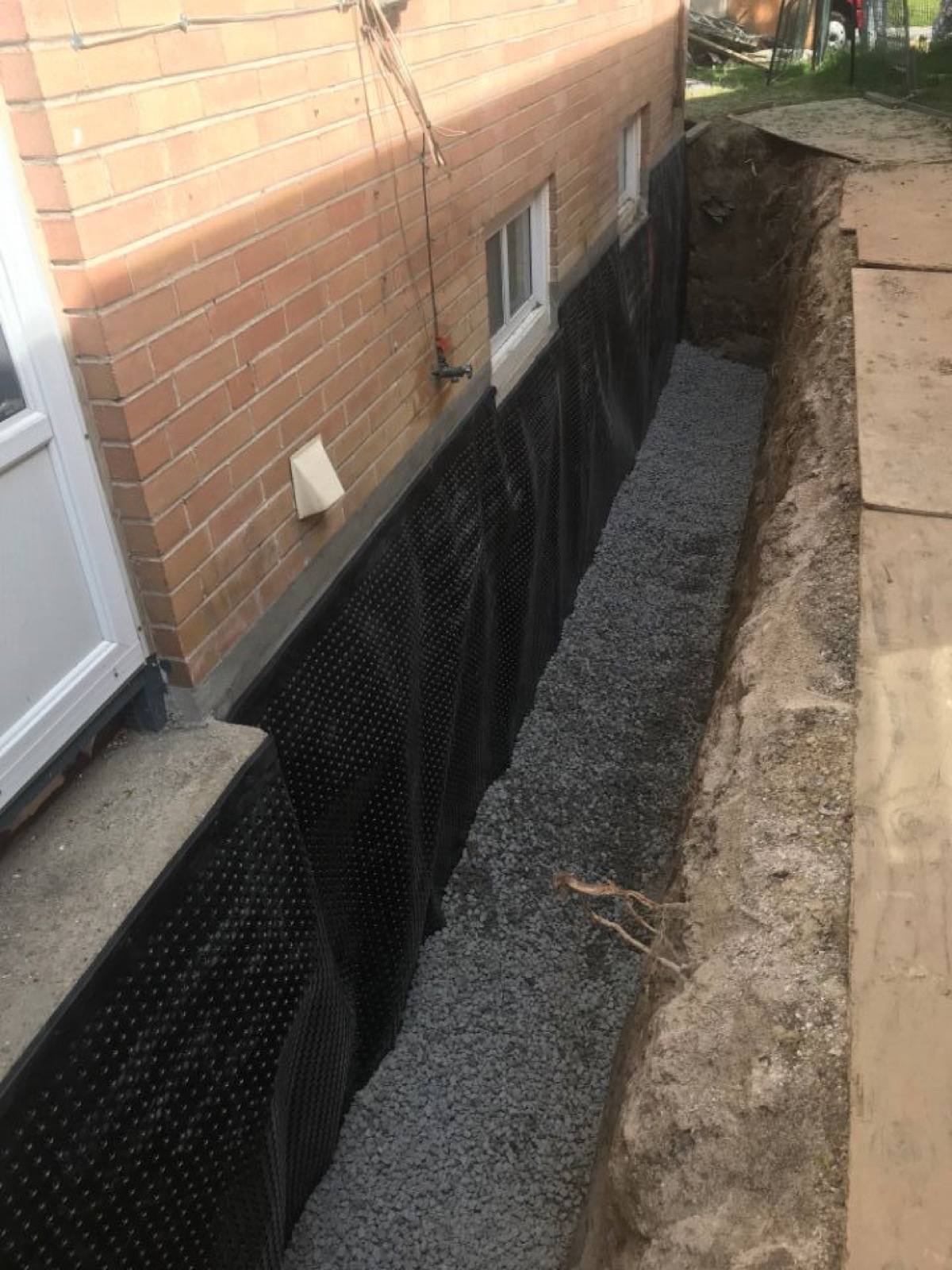 preparation done for basement waterproofing 