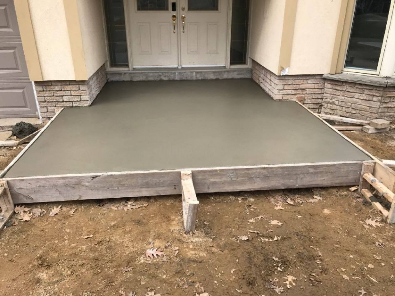 Concrete is allowed to solidify 